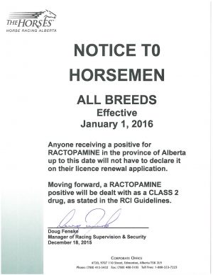 NOTICE TO HORSEMEN - ALL BREEDS