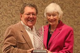 Donalda receiving an AQHRA award from Max Gibb