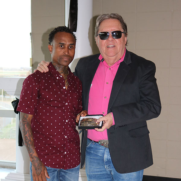 Larris Allen receiving Rider of the Year Award