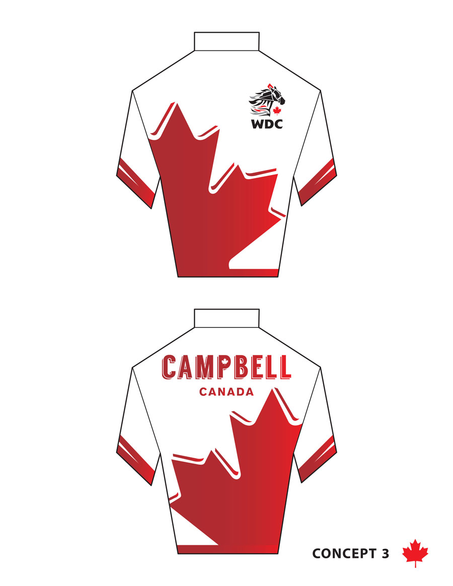Brandon Campbell's Canadian colours for the World Driving Championships