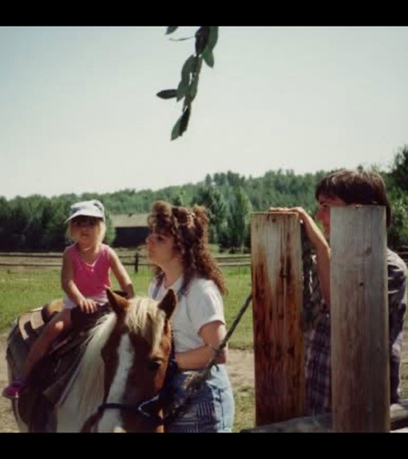 childhood pony ride with cousins