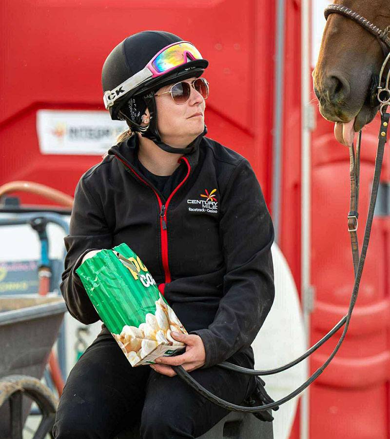 Waiting between races with Gus