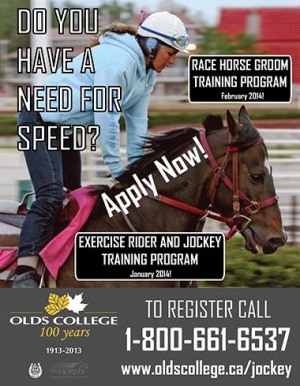 Upcoming Groom and Exercise Rider programs at Olds College