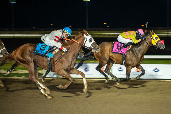 Real Grace in the stretch drive of the 2020 Canadian Derby
