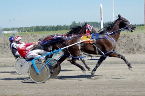 Richard Remillard and Western Olympian edge False Advertising, driven by Dean Rey, in the Open Aug. 28, 2016, in Miami