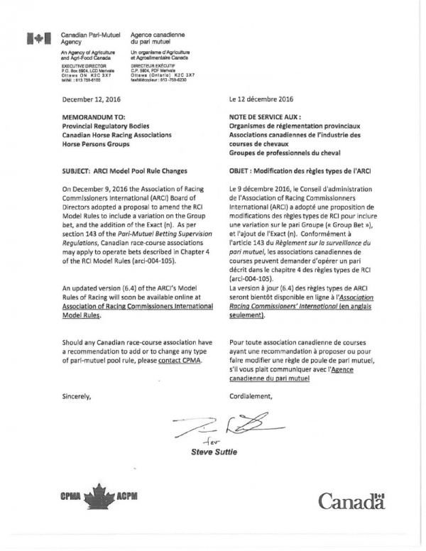 ARCI Model Pool Rule Changes