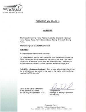 Directive #82 - 2015 (Rule 458 s)