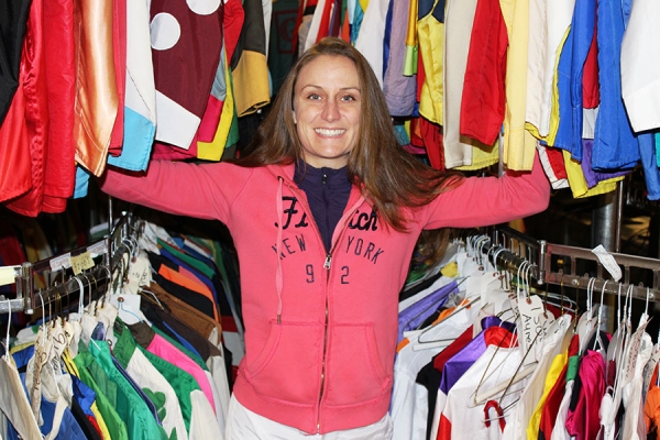 Sheena Ryan in the silks room at Woodbine