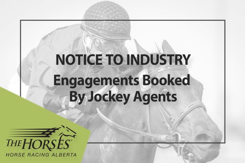 Notice to Industry - Engagements Booked By Jockey Agents